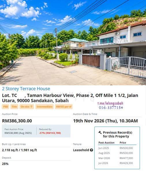 2-storey Terraced House for Sale in Sandakan (Sabah) - AHMAD SYAFIQ - Exterior - PropertyGuru.com.my