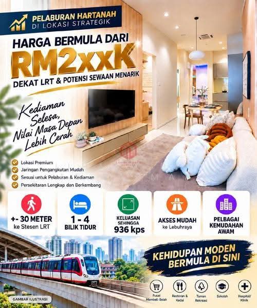 Service Residence for Sale at Sena Residences - ILHAAM BIN AB RAHMAN - Living Room - PropertyGuru.com.my