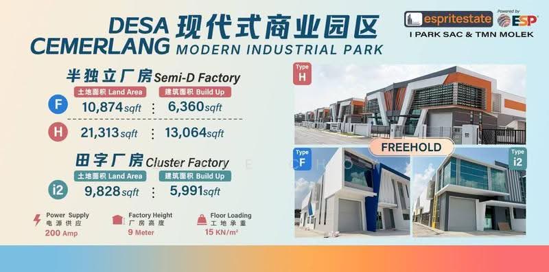 Kilang Berkembar untuk Dijual di Taman Desa Cemerlang (Ulu Tiram) - Belle Choy - Exterior - PropertyGuru.com.my