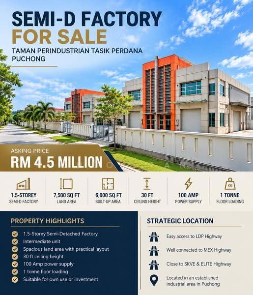 Kilang untuk Dijual di Puchong (Selangor) - Chloe Tan - Exterior - PropertyGuru.com.my