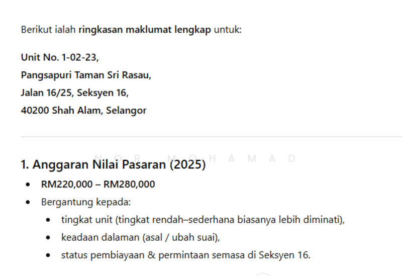 For Sale - Taman Sri Rasau