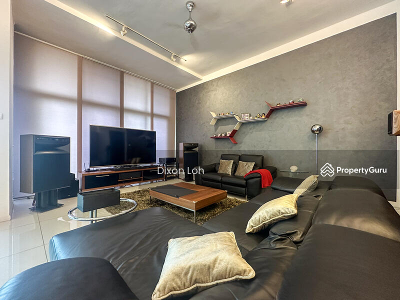 living room with audio system