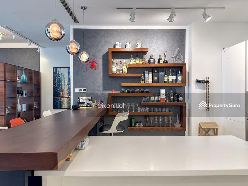 bar top with dry kitchen