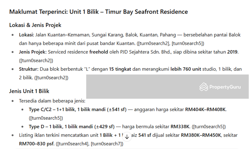 For Sale - Timur Bay Seafront Residence