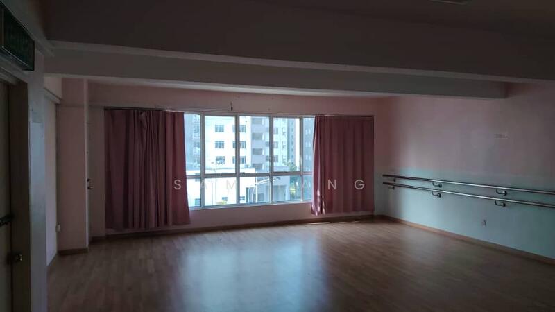 3rd floor front room windows face main road.