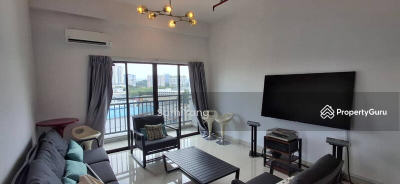 Living hall with TV & sound system.