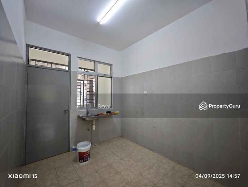 kitchen with backyard 