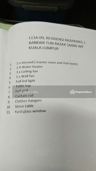 For Rent - Residensi Razakmas