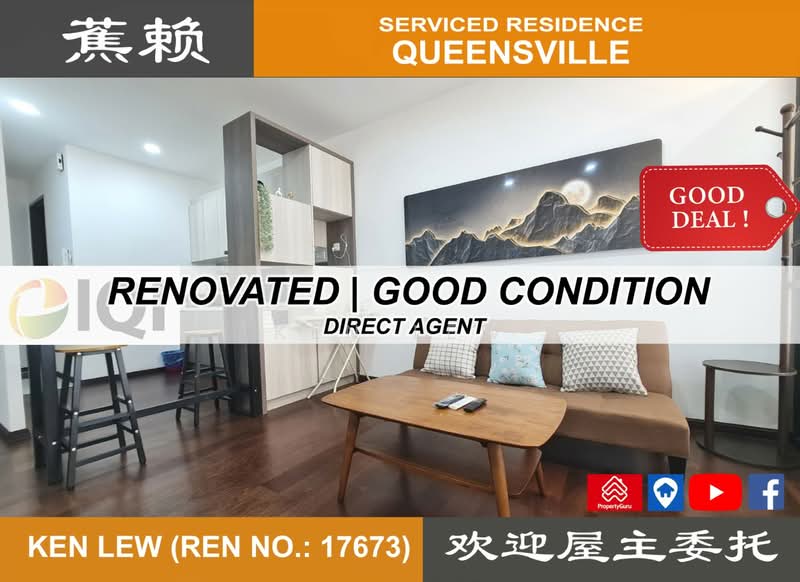 Servis Apartment untuk Dijual di Queensville - Ken Lew - Living Room - PropertyGuru.com.my