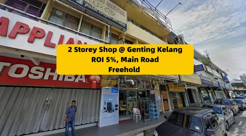 For Sale - ROI 5%, Danau Kota, Genting Kelang, 22x80, 2 Storey Freehold Shop, Main Road, Danau Kota