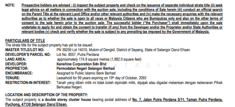 For Sale - Taman Putra Perdana