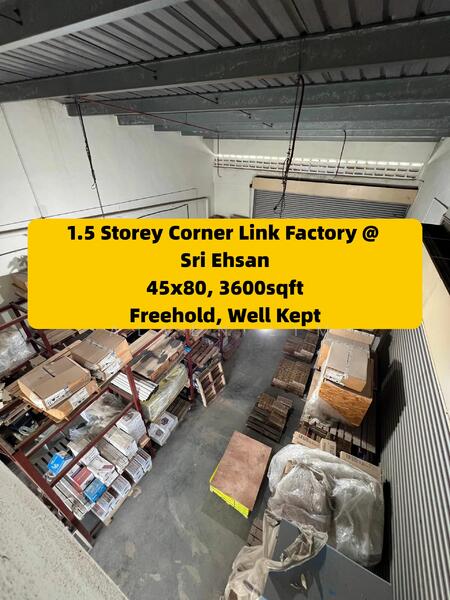 1.5 Storey Corner Factory, Sri Ehsan Kepong, 45x80, Freehold, Kip, Tago, Sri Edaran untuk Untuk Dijual - RM 2,480,000, Feb 2026 - PropertyGuru.com.my