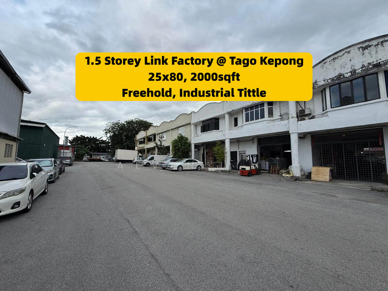 For Sale - Tago KIP, 25x80, 1.5 Storey Link Factory, Freehold, Big Road