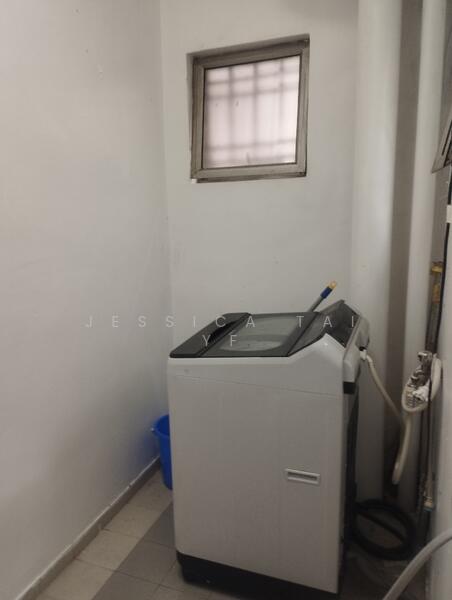 Yard with washing machine