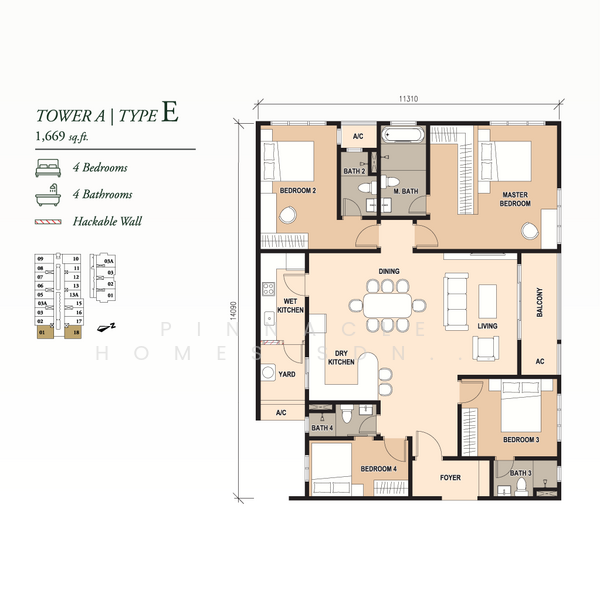 Servis Apartment untuk Dijual di Pinnacle Bukit Gambier - Pinnacle Homes Sdn Bhd - PropertyGuru.com.my